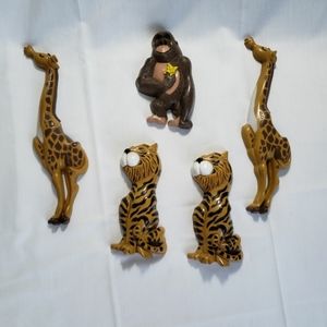 Burwood Safari Wall Hangings Tiger Ape Giraffe